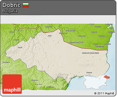 Shaded Relief 3D Map of Dobric, physical outside