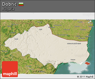 Shaded Relief 3D Map of Dobric, satellite outside