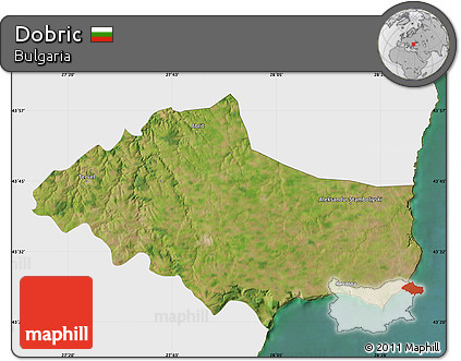 Satellite Map of Dobric, single color outside