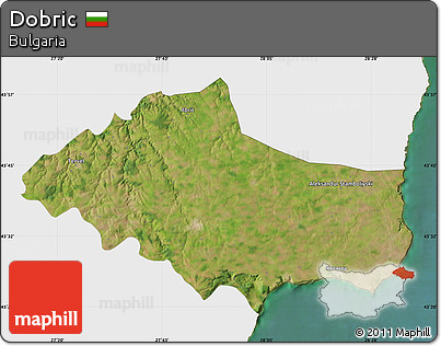 Satellite Map of Dobric, single color outside
