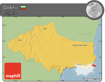 Savanna Style Map of Dobric, single color outside