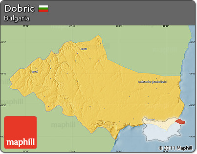 Savanna Style Map of Dobric, single color outside