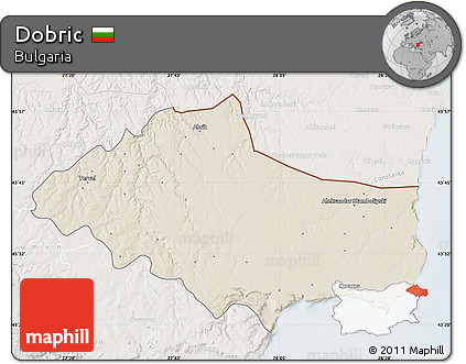 Shaded Relief Map of Dobric, lighten