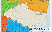 Shaded Relief Map of Dobric, political outside
