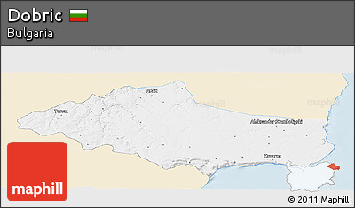 Classic Style Panoramic Map of Dobric, single color outside