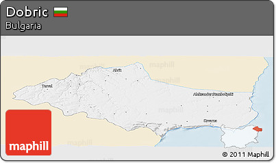 Classic Style Panoramic Map of Dobric, single color outside