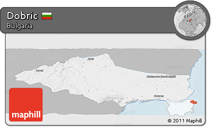 Gray Panoramic Map of Dobric, single color outside
