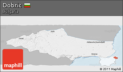 Gray Panoramic Map of Dobric, single color outside