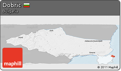 Gray Panoramic Map of Dobric, single color outside