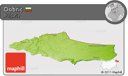 Physical Panoramic Map of Dobric, cropped outside