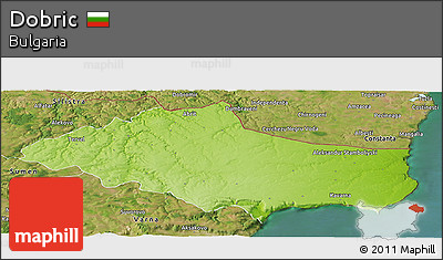 Physical Panoramic Map of Dobric, satellite outside