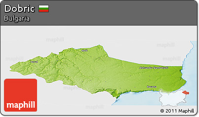 Physical Panoramic Map of Dobric, single color outside