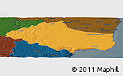 Political Panoramic Map of Dobric, darken