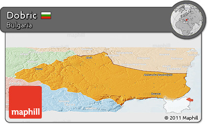 Political Panoramic Map of Dobric, lighten