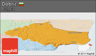 Political Panoramic Map of Dobric, lighten