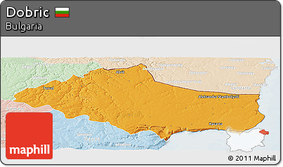 Political Panoramic Map of Dobric, lighten