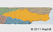 Political Panoramic Map of Dobric, semi-desaturated