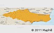 Political Panoramic Map of Dobric, shaded relief outside