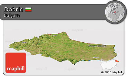 Satellite Panoramic Map of Dobric, cropped outside