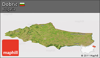Satellite Panoramic Map of Dobric, cropped outside