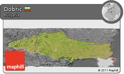 Satellite Panoramic Map of Dobric, desaturated