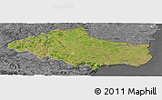 Satellite Panoramic Map of Dobric, desaturated