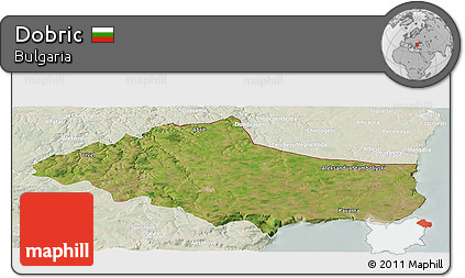 Satellite Panoramic Map of Dobric, lighten