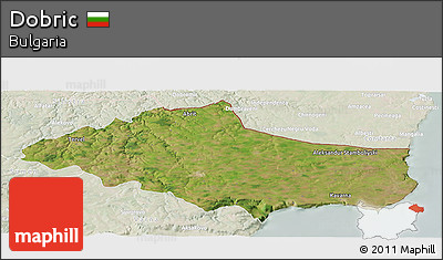 Satellite Panoramic Map of Dobric, lighten