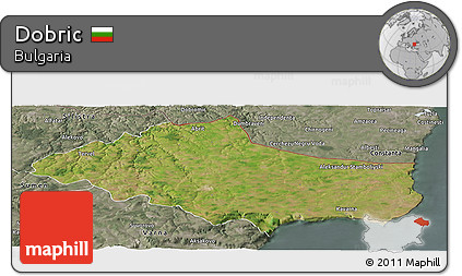 Satellite Panoramic Map of Dobric, semi-desaturated