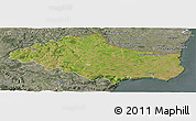 Satellite Panoramic Map of Dobric, semi-desaturated