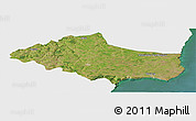 Satellite Panoramic Map of Dobric, single color outside