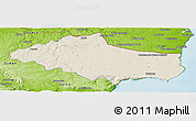 Shaded Relief Panoramic Map of Dobric, physical outside