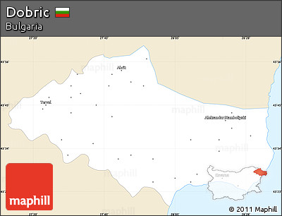 Classic Style Simple Map of Dobric, single color outside