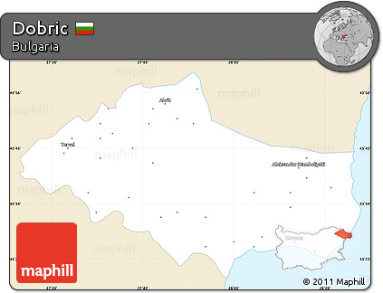 Classic Style Simple Map of Dobric, single color outside