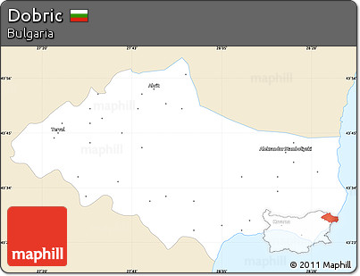 Classic Style Simple Map of Dobric, single color outside