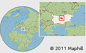 Savanna Style Location Map of Gabrovo, highlighted country, within the entire country