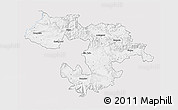 Silver Style 3D Map of Grad Sofija, single color outside