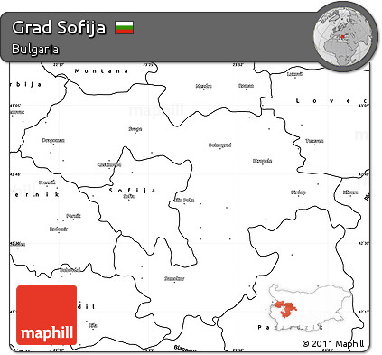 Blank Simple Map of Grad Sofija