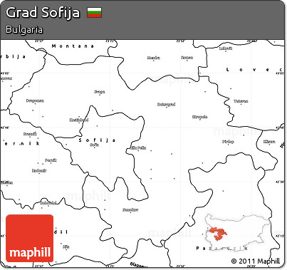 Blank Simple Map of Grad Sofija