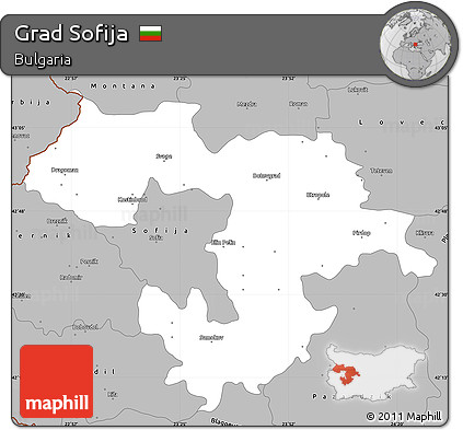 Gray Simple Map of Grad Sofija