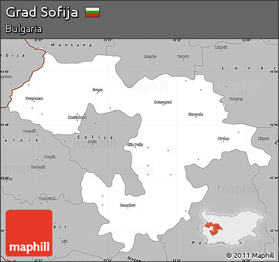 Gray Simple Map of Grad Sofija