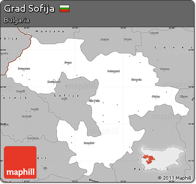 Gray Simple Map of Grad Sofija
