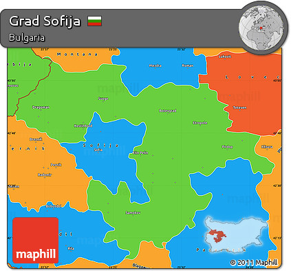 Political Simple Map of Grad Sofija
