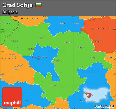 Political Simple Map of Grad Sofija