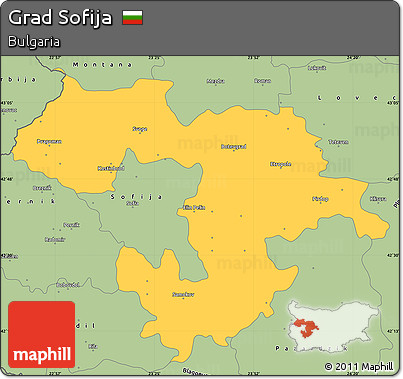 Savanna Style Simple Map of Grad Sofija