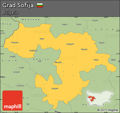 Savanna Style Simple Map of Grad Sofija