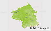 Physical 3D Map of Jambol, cropped outside