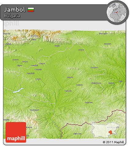 Physical 3D Map of Jambol