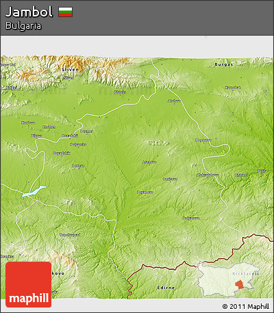 Physical 3D Map of Jambol