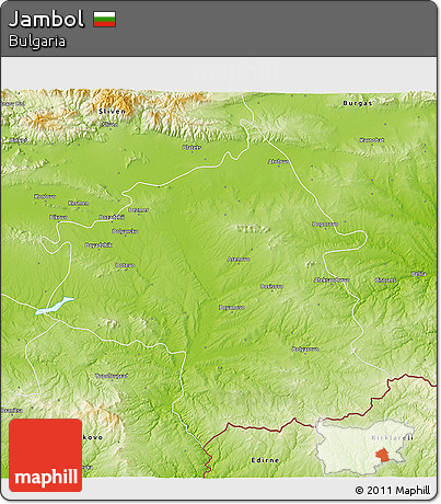 Physical 3D Map of Jambol